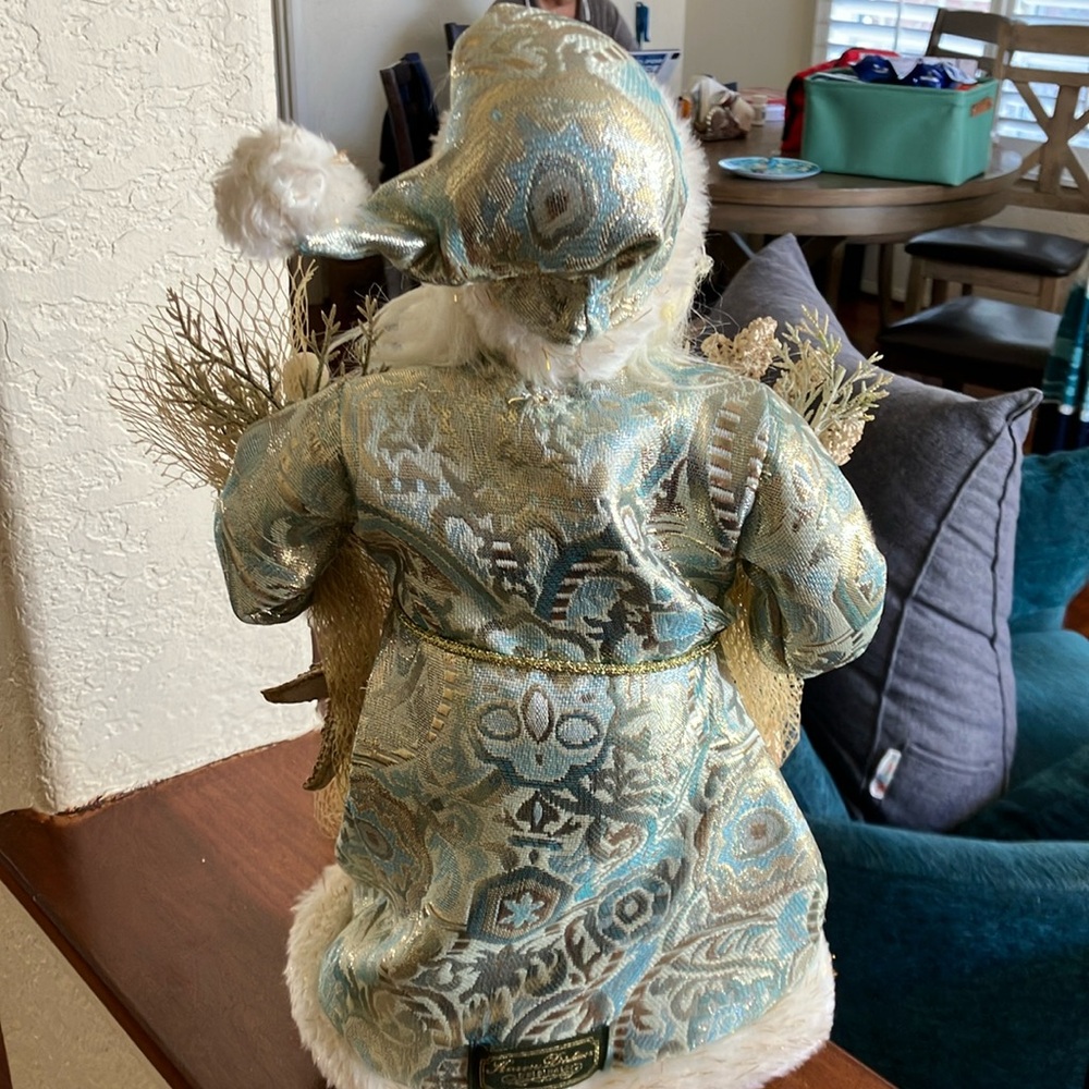Karen Didion Originals Blue and White Santa Decor - Picture 2 of 3
